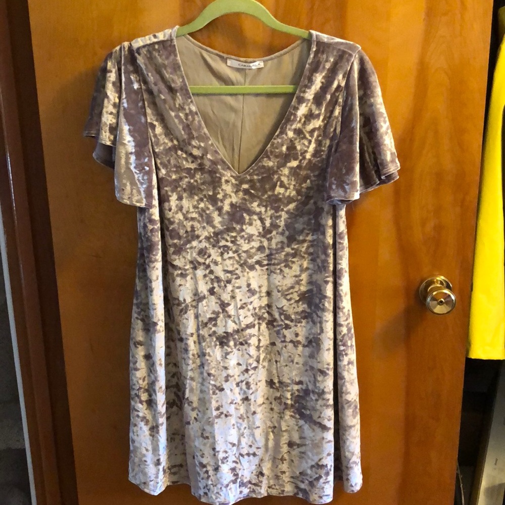 Caramela crushed velvet dress